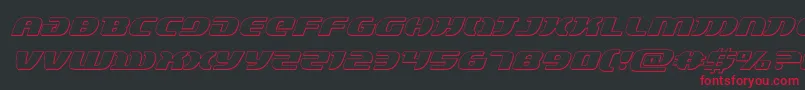 フォントlordsith33dital – 黒い背景に赤い文字