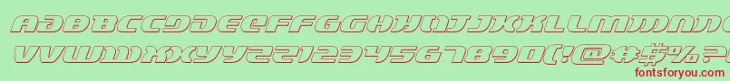 フォントlordsith33dital – 赤い文字の緑の背景