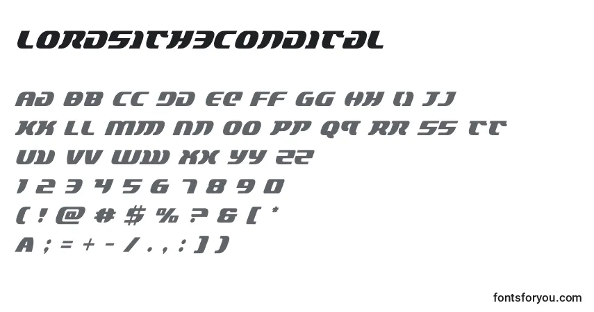 Schriftart Lordsith3condital (132892) – Alphabet, Zahlen, spezielle Symbole