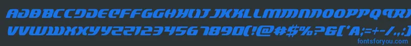 フォントlordsith3condital – 黒い背景に青い文字