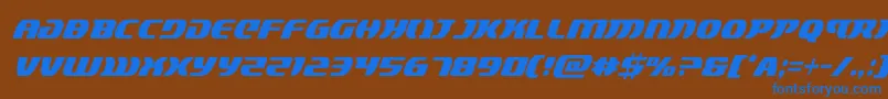 フォントlordsith3condital – 茶色の背景に青い文字