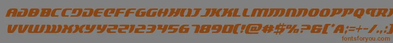 フォントlordsith3condital – 茶色の文字が灰色の背景にあります。