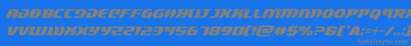 フォントlordsith3condital – 青い背景に灰色の文字