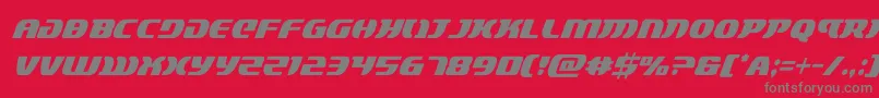 フォントlordsith3condital – 赤い背景に灰色の文字