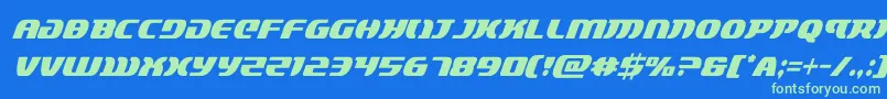 Шрифт lordsith3condital – зелёные шрифты на синем фоне