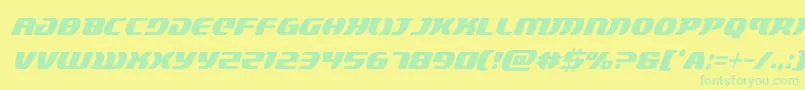 フォントlordsith3condital – 黄色い背景に緑の文字
