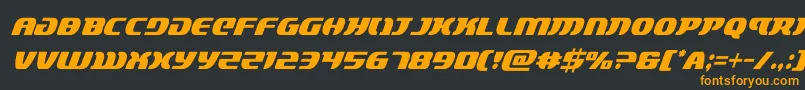 フォントlordsith3condital – 黒い背景にオレンジの文字