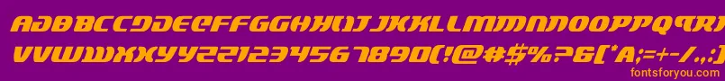 フォントlordsith3condital – 紫色の背景にオレンジのフォント