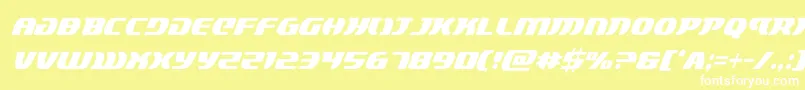 lordsith3condital-Schriftart – Weiße Schriften auf gelbem Hintergrund