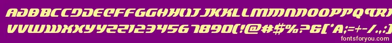 フォントlordsith3condital – 紫の背景に黄色のフォント