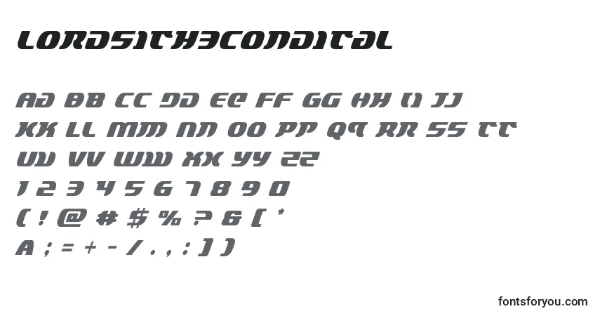 A fonte Lordsith3condital (132893) – alfabeto, números, caracteres especiais