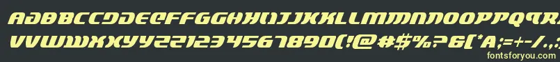 フォントlordsith3condital – 黒い背景に黄色の文字