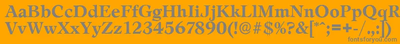 フォントLeamingtonserialBold – オレンジの背景に灰色の文字