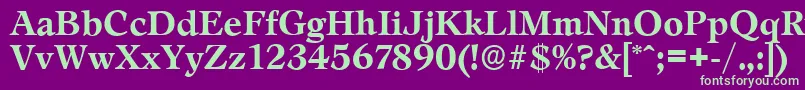 LeamingtonserialBold Font – Green Fonts on Purple Background