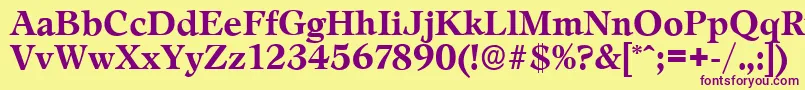 LeamingtonserialBold Font – Purple Fonts on Yellow Background