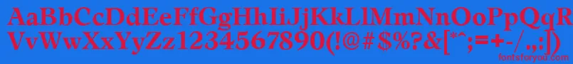 フォントLeamingtonserialBold – 赤い文字の青い背景
