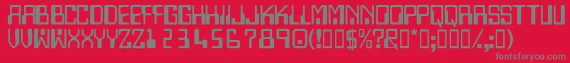 Technodisplaycapsssk Font – Gray Fonts on Red Background