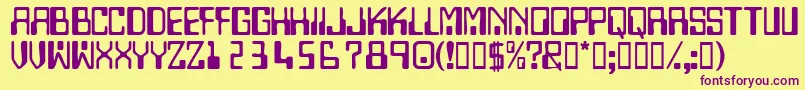 Technodisplaycapsssk Font – Purple Fonts on Yellow Background
