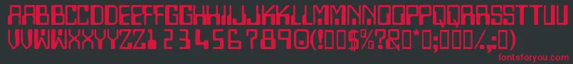 Шрифт Technodisplaycapsssk – красные шрифты на чёрном фоне