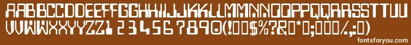 Technodisplaycapsssk Font – White Fonts on Brown Background