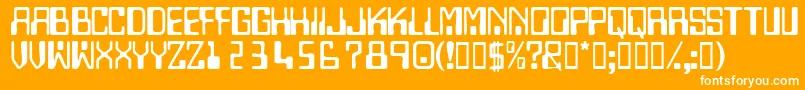 Technodisplaycapsssk Font – White Fonts on Orange Background