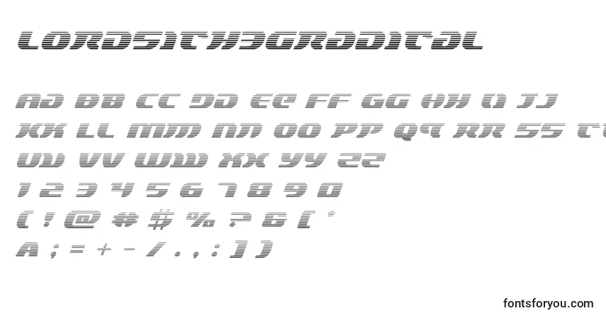 Schriftart Lordsith3gradital (132900) – Alphabet, Zahlen, spezielle Symbole