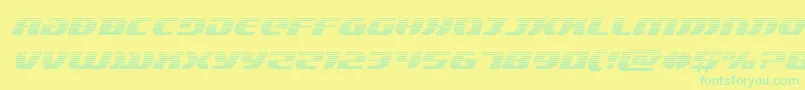 フォントlordsith3gradital – 黄色い背景に緑の文字