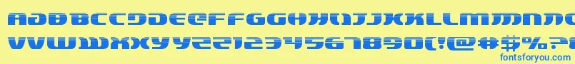 フォントlordsith3half – 青い文字が黄色の背景にあります。