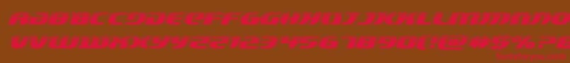 フォントlordsith3halfital – 赤い文字が茶色の背景にあります。