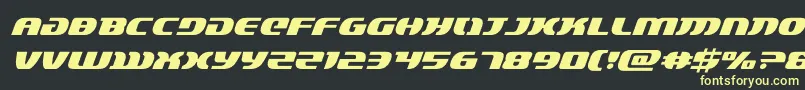 フォントlordsith3ital – 黒い背景に黄色の文字