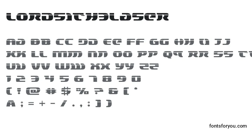 Schriftart Lordsith3laser (132908) – Alphabet, Zahlen, spezielle Symbole