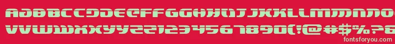 フォントlordsith3laser – 赤い背景に緑の文字