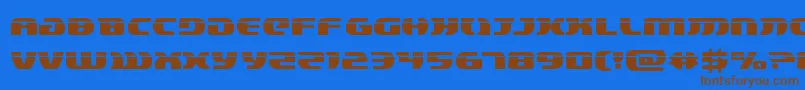 フォントlordsith3laser – 茶色の文字が青い背景にあります。
