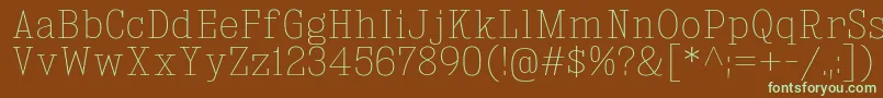 KingsbridgeScUl-Schriftart – Grüne Schriften auf braunem Hintergrund