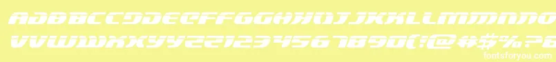 lordsith3laserital-Schriftart – Weiße Schriften auf gelbem Hintergrund