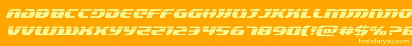 lordsith3laserital Font – Yellow Fonts on Orange Background