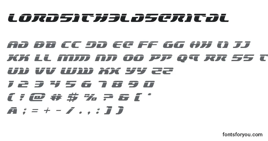 Шрифт Lordsith3laserital (132911) – алфавит, цифры, специальные символы