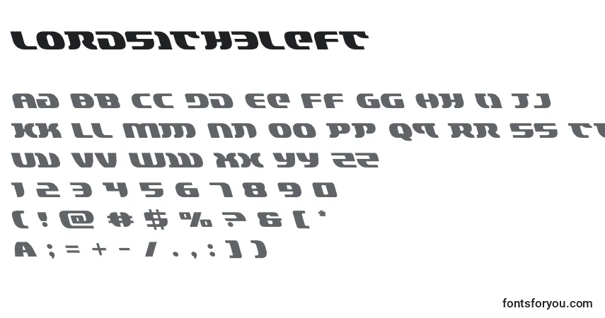 Schriftart Lordsith3left (132912) – Alphabet, Zahlen, spezielle Symbole