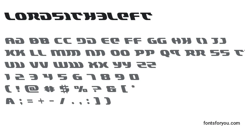 Schriftart Lordsith3left (132913) – Alphabet, Zahlen, spezielle Symbole