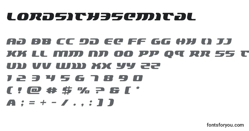 Lordsith3semital (132915)フォント–アルファベット、数字、特殊文字