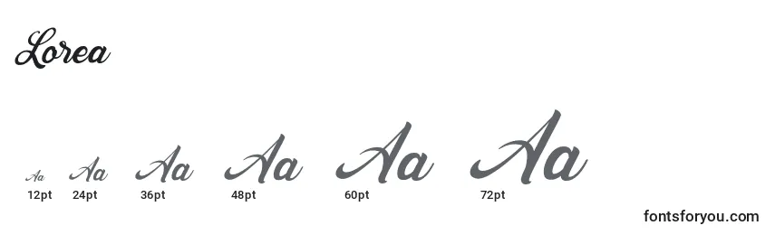 Lorea Font Sizes