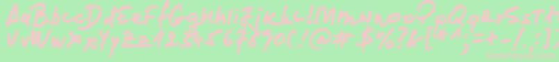 LoremIpsum Font – Pink Fonts on Green Background