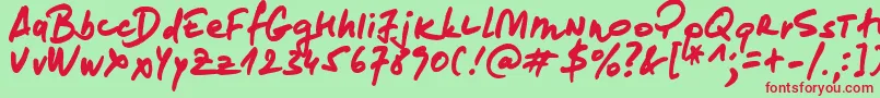 LoremIpsum Font – Red Fonts on Green Background