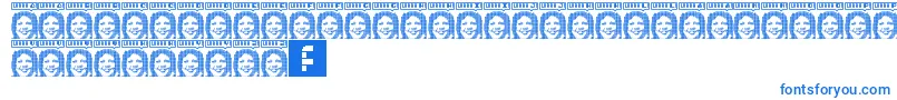 Lorra Lorra Dates Font – Blue Fonts on White Background