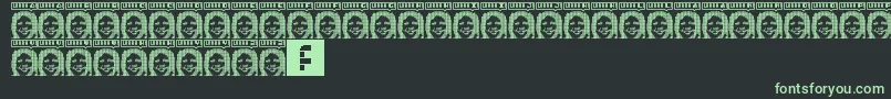 Lorra Lorra Dates Font – Green Fonts on Black Background