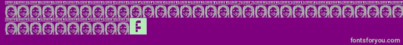 Lorra Lorra Dates Font – Green Fonts on Purple Background