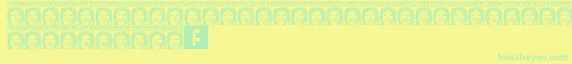 Lorra Lorra Dates Font – Green Fonts on Yellow Background