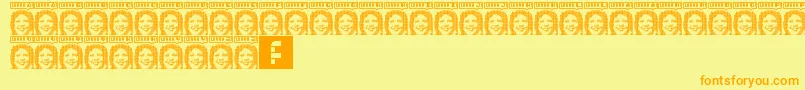Lorra Lorra Dates Font – Orange Fonts on Yellow Background