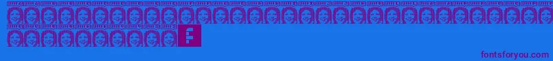 Lorra Lorra Dates Font – Purple Fonts on Blue Background