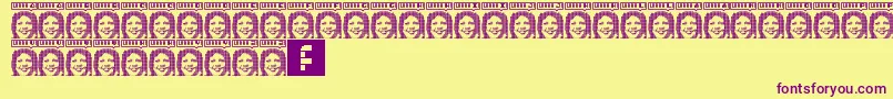 Lorra Lorra Dates Font – Purple Fonts on Yellow Background